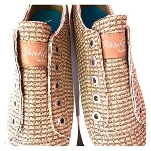 Blowfish Rose Gold sparkle slip on sneakers